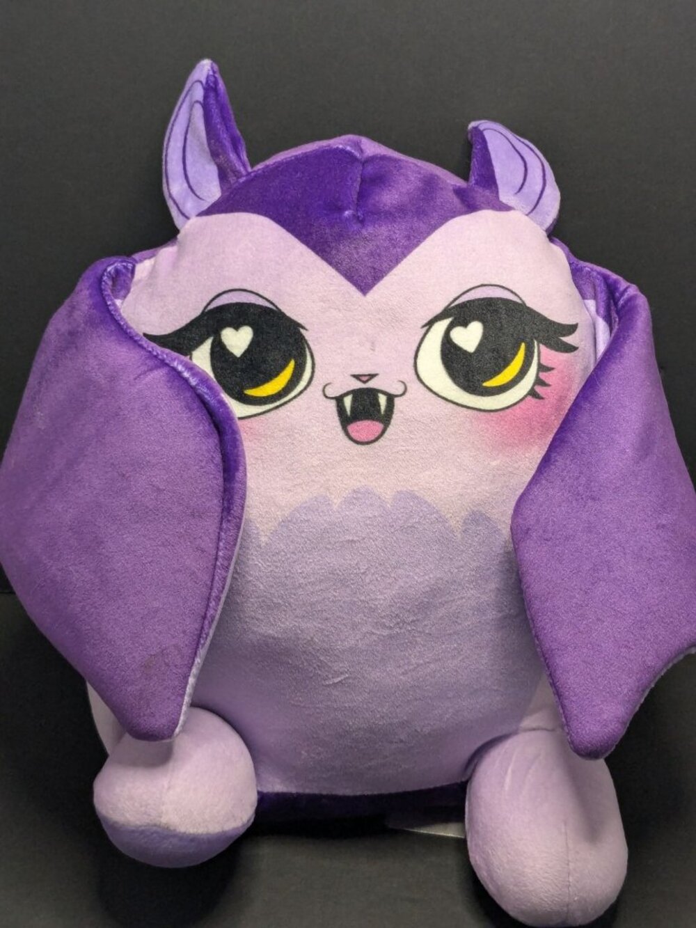 FLIPEEZ Purple Bat Plush With Flapping Wings - CLEAO - Squeeze Action - 7"